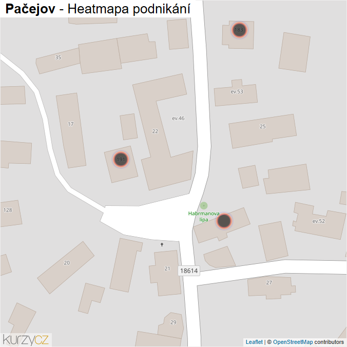 Mapa Pačejov - Firmy v obci.