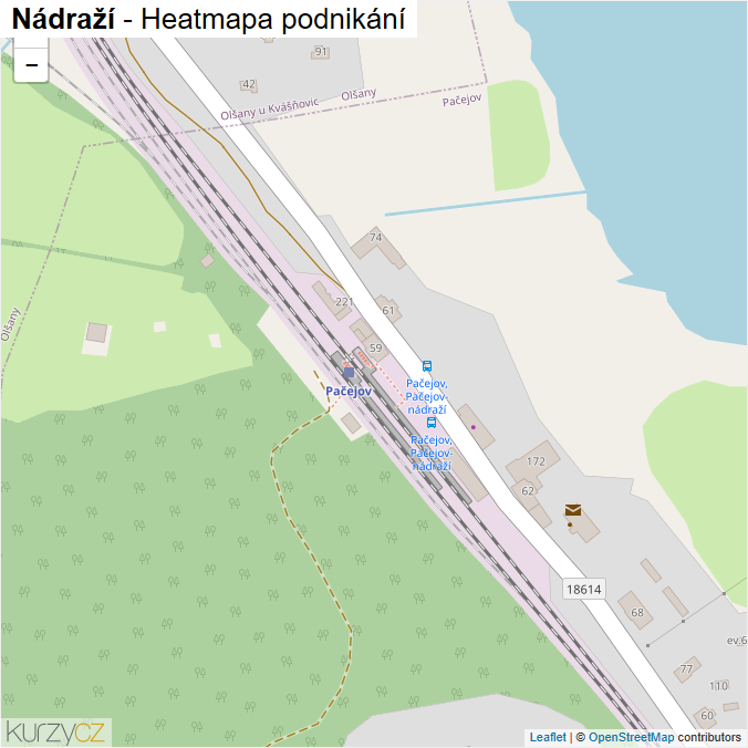 Mapa Nádraží - Firmy v ulici.