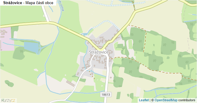 Strážovice - mapa části obce