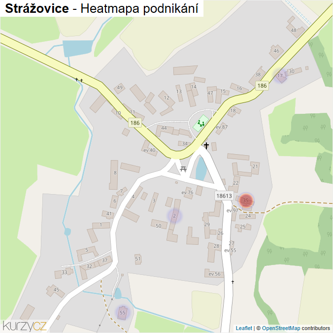 Mapa Strážovice - Firmy v části obce.
