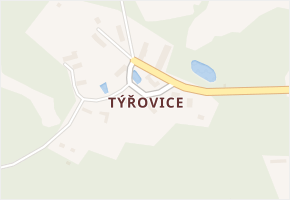 Týřovice v obci Pačejov - mapa části obce