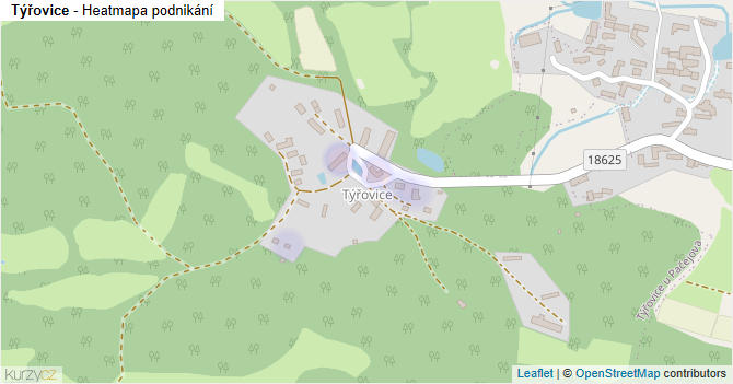 Týřovice - mapa podnikání