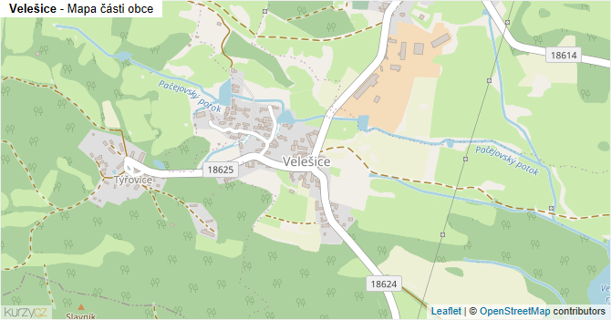 Velešice - mapa části obce