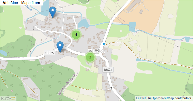 Velešice - mapa firem