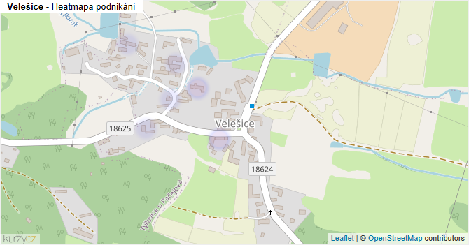 Velešice - mapa podnikání