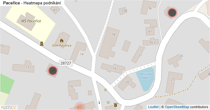 Paceřice - mapa podnikání
