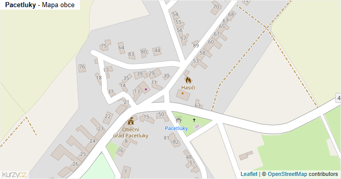 Pacetluky - mapa obce