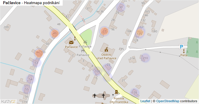 Pačlavice - mapa podnikání