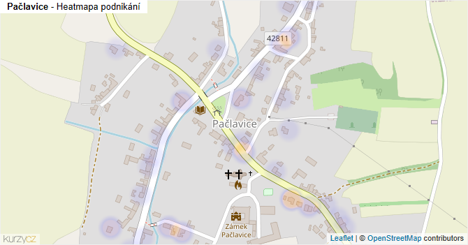 Pačlavice - mapa podnikání