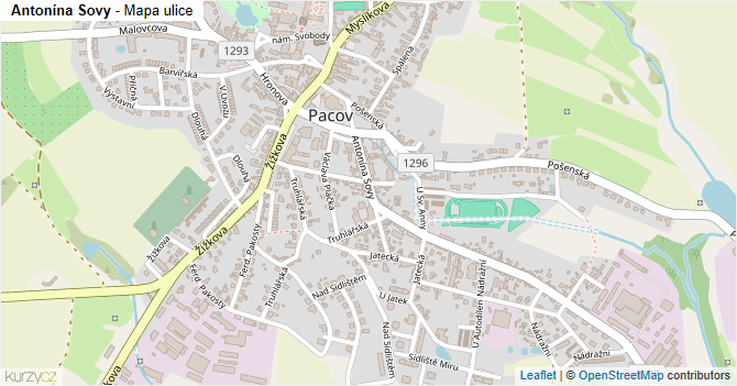 Antonína Sovy - mapa ulice