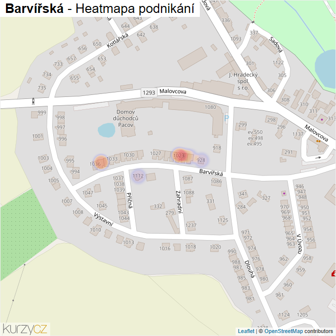 Mapa Barvířská - Firmy v ulici.