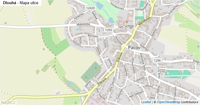 Dlouhá - mapa ulice