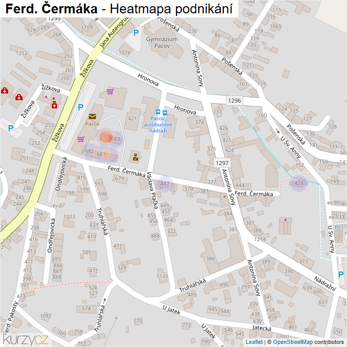 Mapa Ferd. Čermáka - Firmy v ulici.