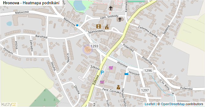 Hronova - mapa podnikání