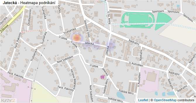 Jatecká - mapa podnikání