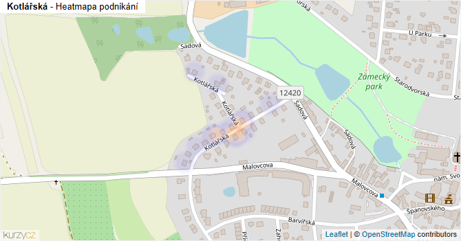 Kotlářská - mapa podnikání