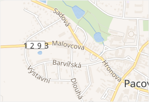Malovcova v obci Pacov - mapa ulice