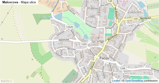 Malovcova - mapa ulice