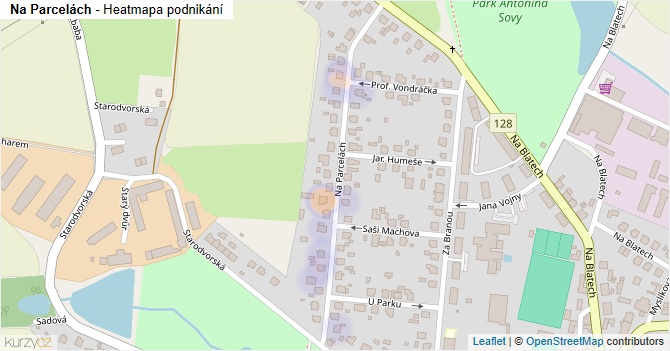 Na Parcelách - mapa podnikání