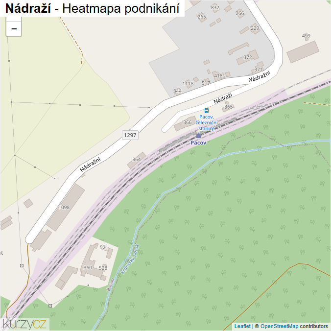 Mapa Nádraží - Firmy v ulici.