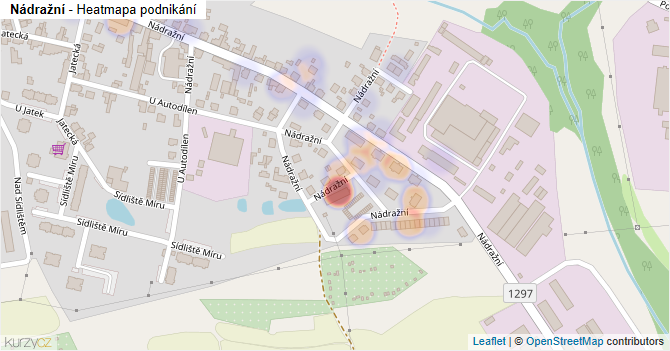 Nádražní - mapa podnikání
