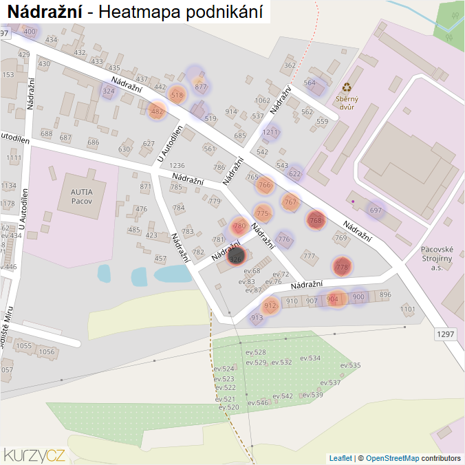 Mapa Nádražní - Firmy v ulici.