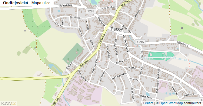 Ondřejovická - mapa ulice