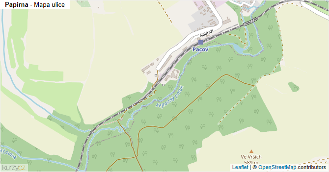 Papírna - mapa ulice