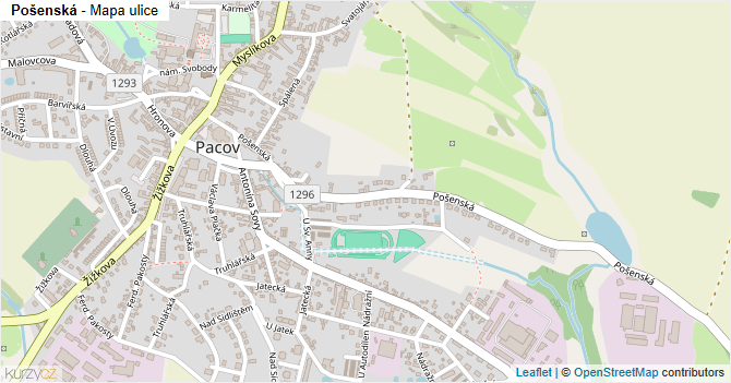 Pošenská - mapa ulice