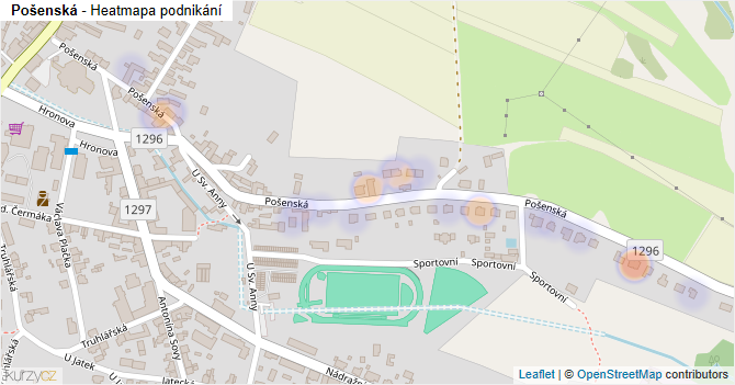 Pošenská - mapa podnikání
