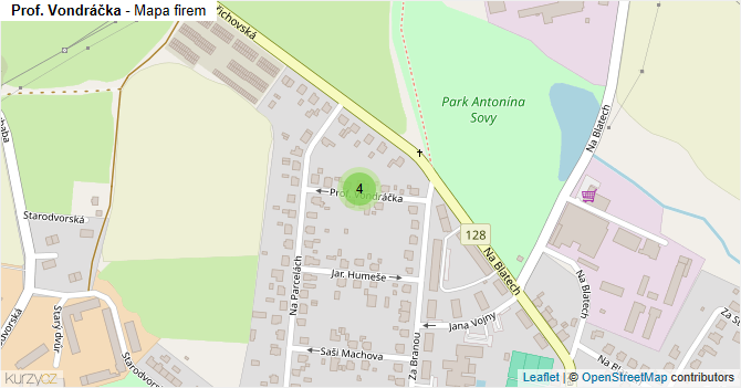 Prof. Vondráčka - mapa firem
