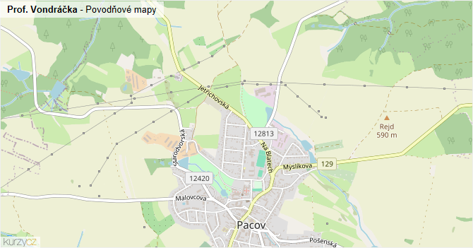 Prof. Vondráčka - záplavové mapy stoleté vody