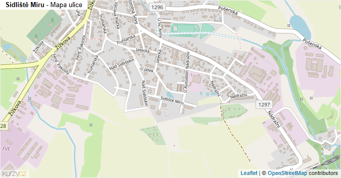 Sídliště Míru - mapa ulice
