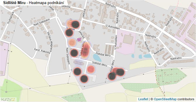 Sídliště Míru - mapa podnikání