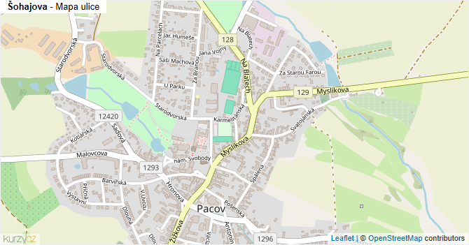 Šohajova - mapa ulice