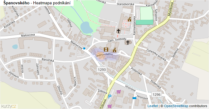 Španovského - mapa podnikání