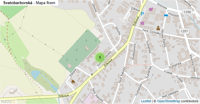 Svatobarborská - mapa firem