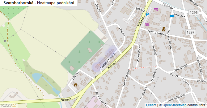 Svatobarborská - mapa podnikání