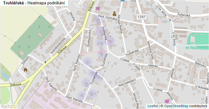 Truhlářská - mapa podnikání