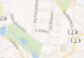 U Parku v obci Pacov - mapa ulice