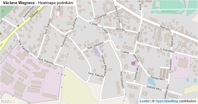 Václava Wagnera - mapa podnikání