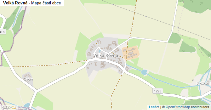 Velká Rovná - mapa části obce