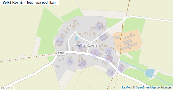 Velká Rovná - mapa podnikání