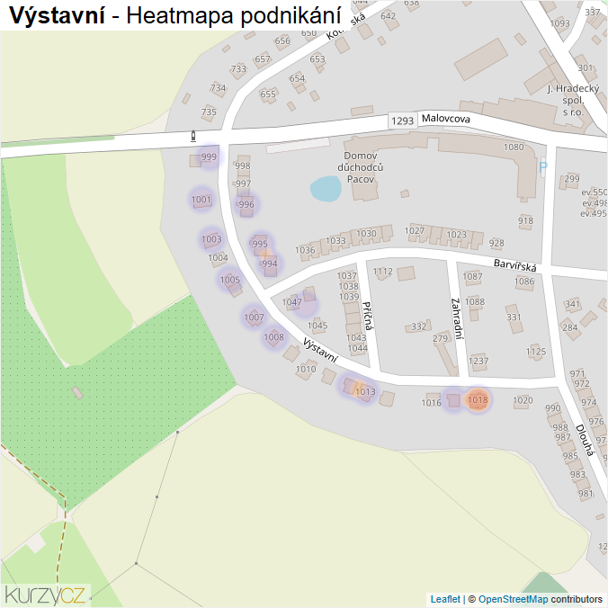 Mapa Výstavní - Firmy v ulici.