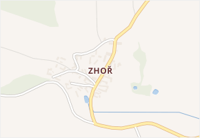 Zhoř v obci Pacov - mapa části obce
