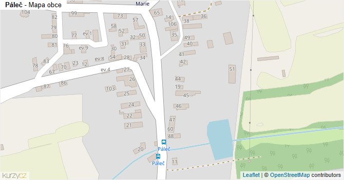 Páleč - mapa obce