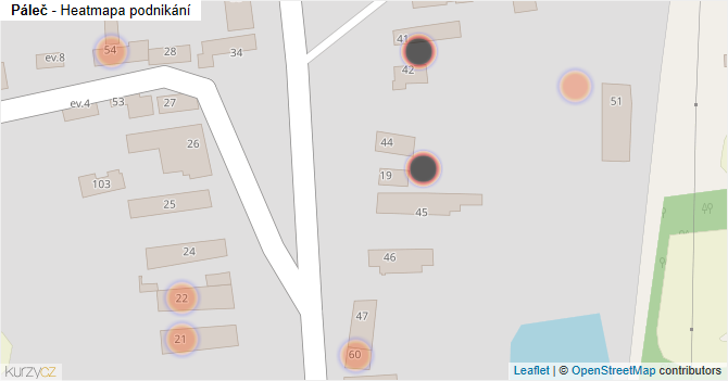Páleč - mapa podnikání