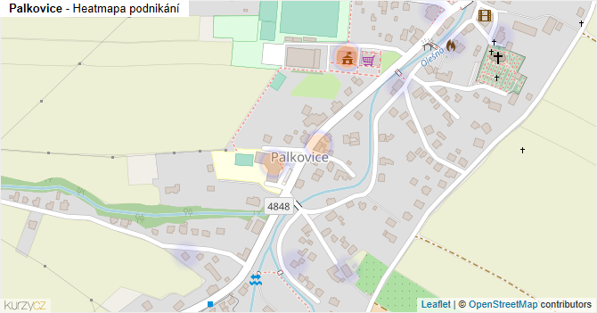 Palkovice - mapa podnikání