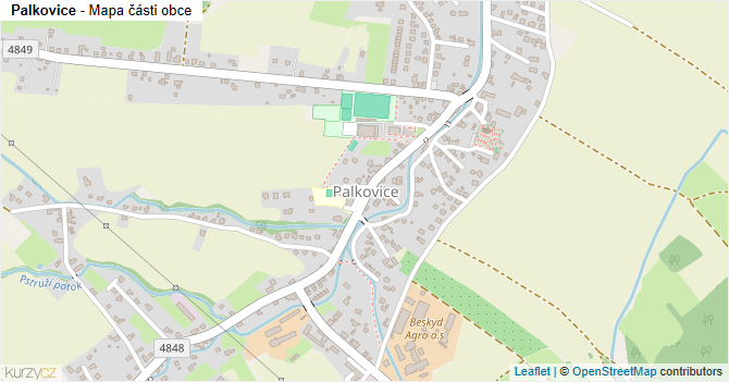 Palkovice - mapa části obce