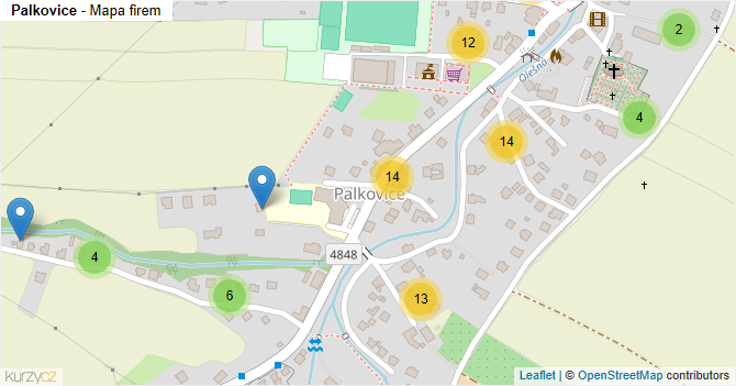 Palkovice - mapa firem